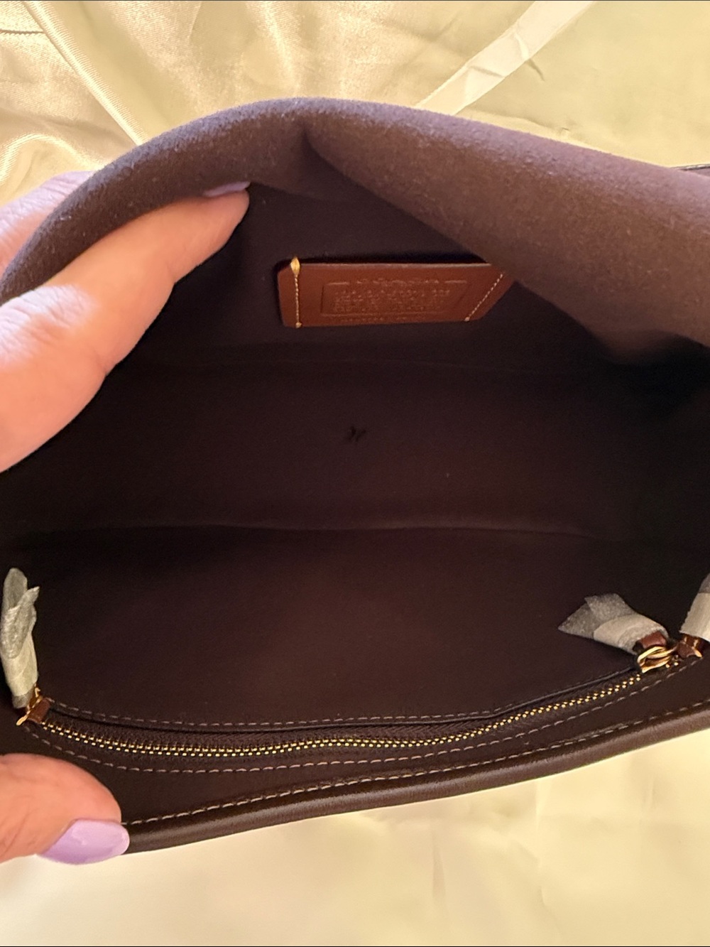 🤎Coach NWT Signature Maple/Oak Jacquard Soft Tabby Shoulder Bag / Brass Hardware - Picture 9 of 13